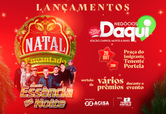 Capa Tenente Portela: festa popular marca lançamentos do Natal Encantado da Acisa