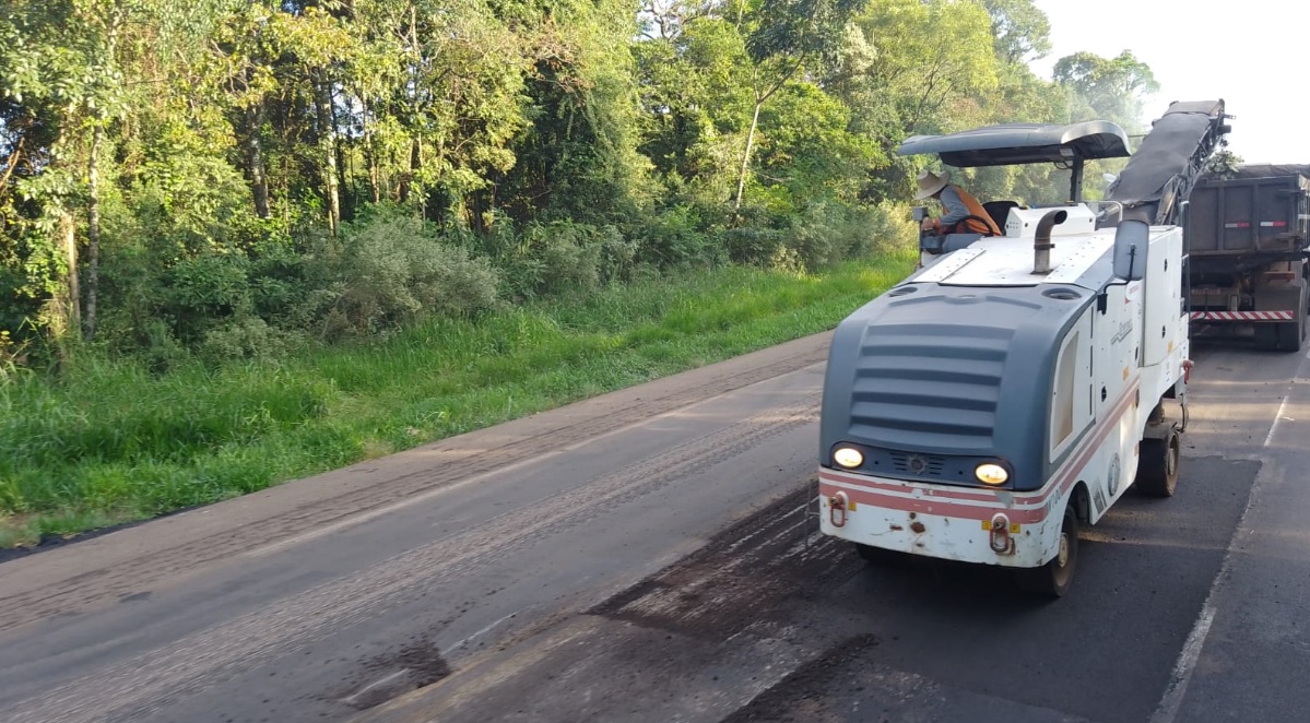 Capa Obras na BR-386 deixam fluxo lento em Frederico Westphalen