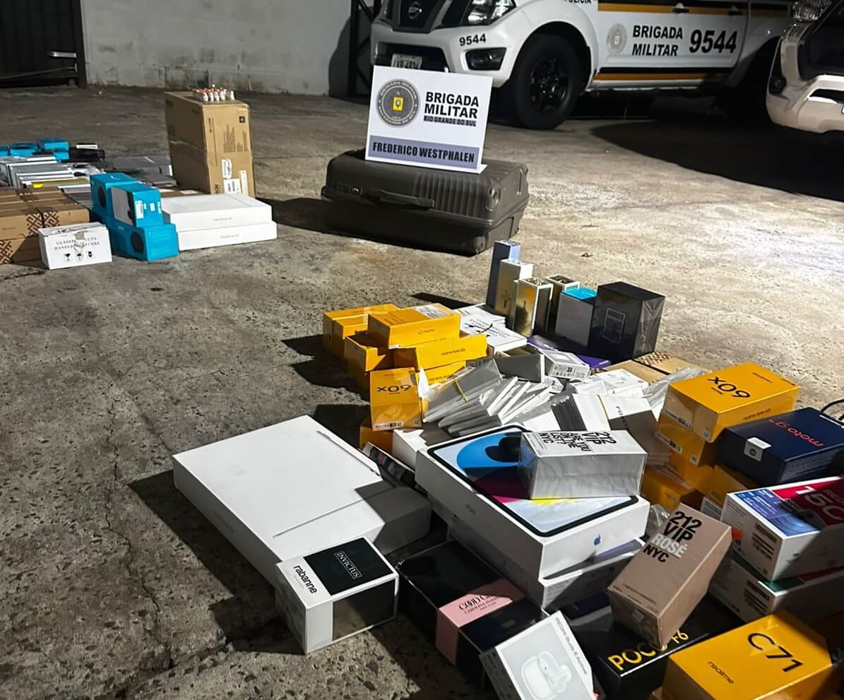 Capa Brigada Militar realiza grande apreensão de produtos oriundos de contrabando e descaminho em Frederico Westphalen