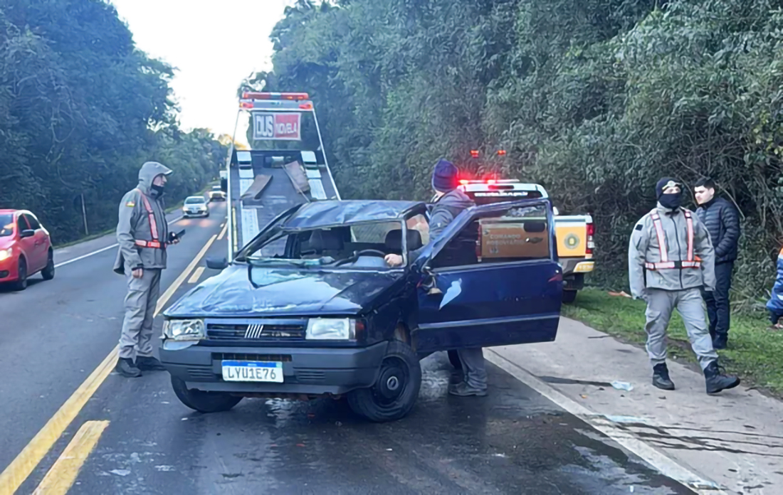 Capa Gelo na pista causa série de acidentes entre Passo Fundo e Erechim