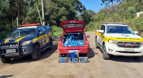 Capa Ação conjunta PRF e PMRv apreende maconha e cigarros contrabandeados