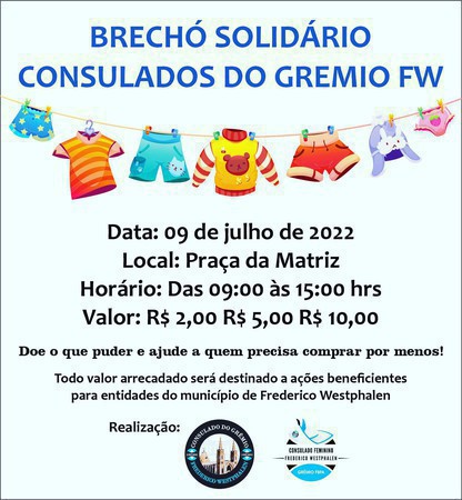 Capa Consulados do Grêmio promovem “Brechó Solidário”