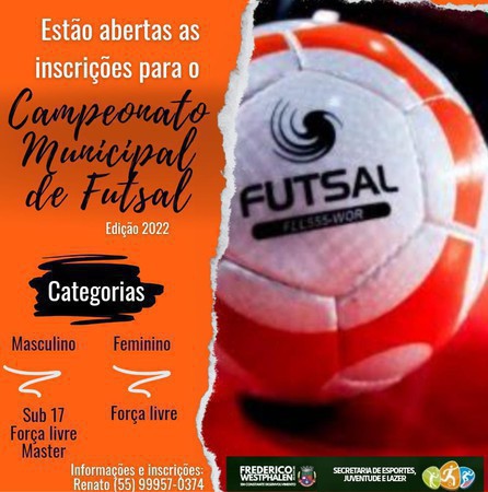 Capa Inscrições abertas para o Campeonato Municipal de Futsal de FW