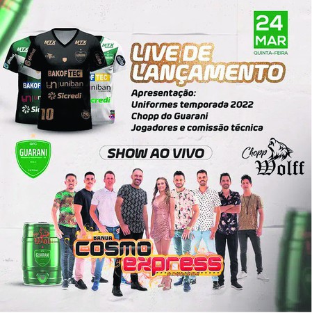 Capa Guarani Futsal fará live de apresentação