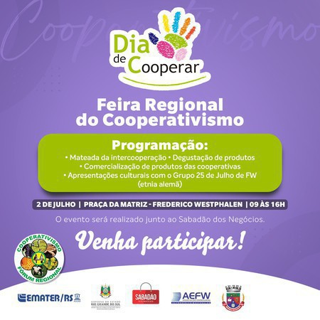 Capa Cooperativas realizam feira regional neste sábado, 2