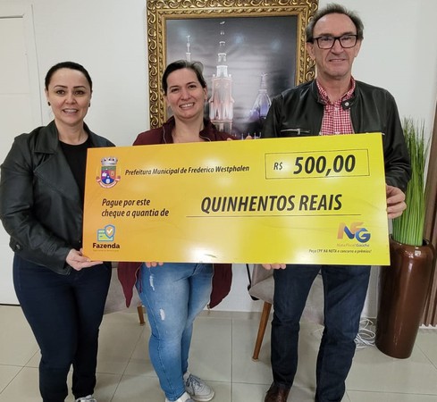 Capa NFG premia frederiquense no sorteio de Agosto
