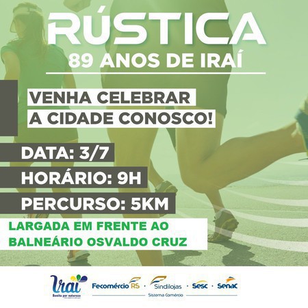 Capa Sesc promove Rústica em comemoração aos 89 anos de Iraí