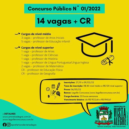 Capa Prefeitura de Vista Alegre abre concurso público para professores