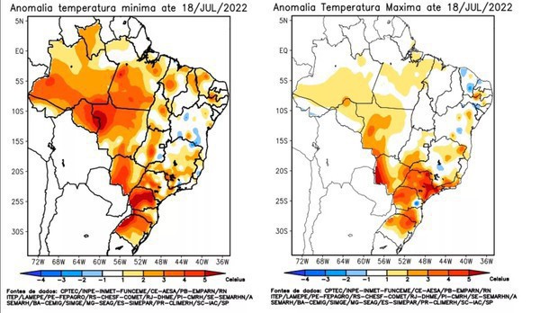 Capa MetSul faz previsão de longo período com temperatura acima do normal