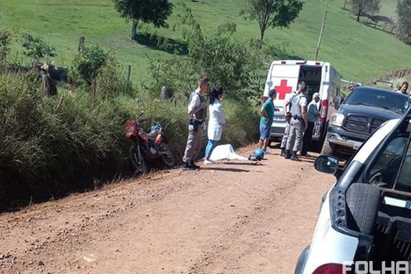 Capa Homem morre após queda de moto no interior de Ametista do Sul