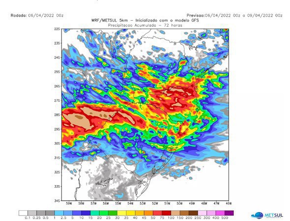 Capa MetSul alerta para risco de chuva forte e temporais de granizo