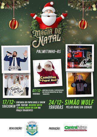 Capa Palmitinho: chegada do Papai Noel será no dia 17