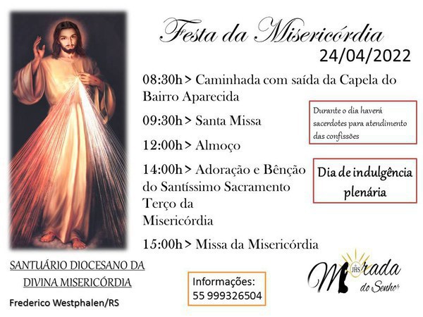 Capa Festa da Misericórdia será no dia 24 de abril