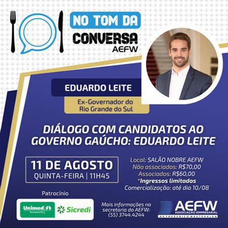 Capa Eduardo Leite participa do No Tom da Conversa