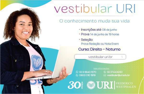 Capa Últimos dias de inscrições para o Vestibular de Direito da URI