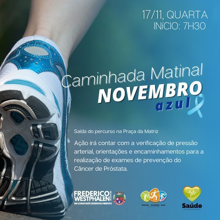 Capa Caminhada Matinal trará orientações sobre o Novembro Azul
