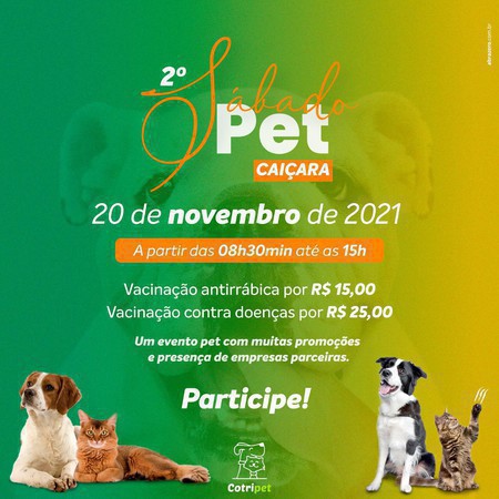 Capa Cotrifred: Caiçara terá 2º Sábado Pet