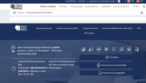 Capa Site para emissão online do título de eleitor no RS sai do ar