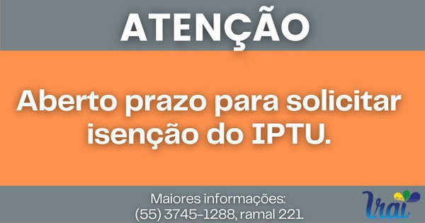 Capa Aberto prazo para solicitar isenção do IPTU 2022