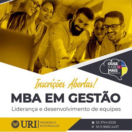 Capa Inscrições abertas para MBA na URI/FW