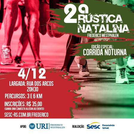 Capa Inscrições abertas para a 2ª Rústica Natalina