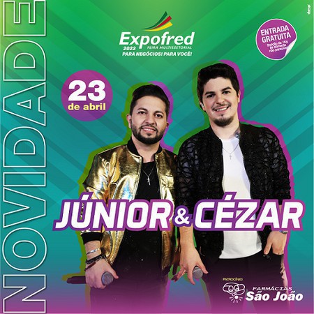Capa Novidades na programação musical da Expofred 2022