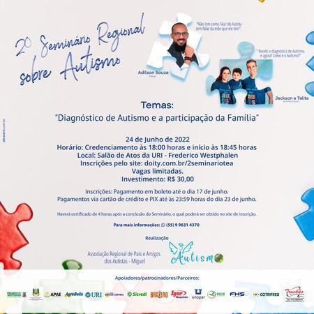 Capa 2º Seminário Regional sobre Autismo ocorre nesta sexta, 24