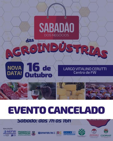 Capa Sabadão dos Negócios das Agroindústrias é cancelado