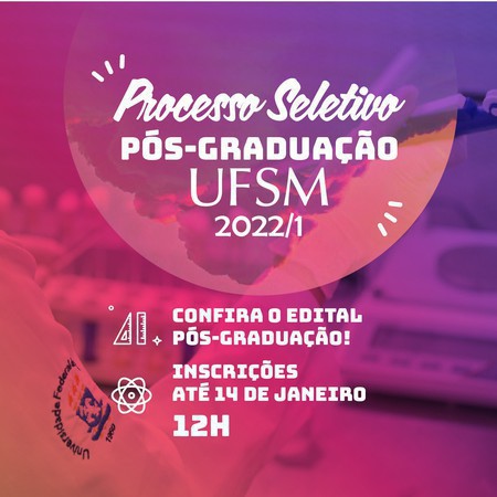 Capa Inscrições para pós-graduações na UFSM vão até 14 de janeiro